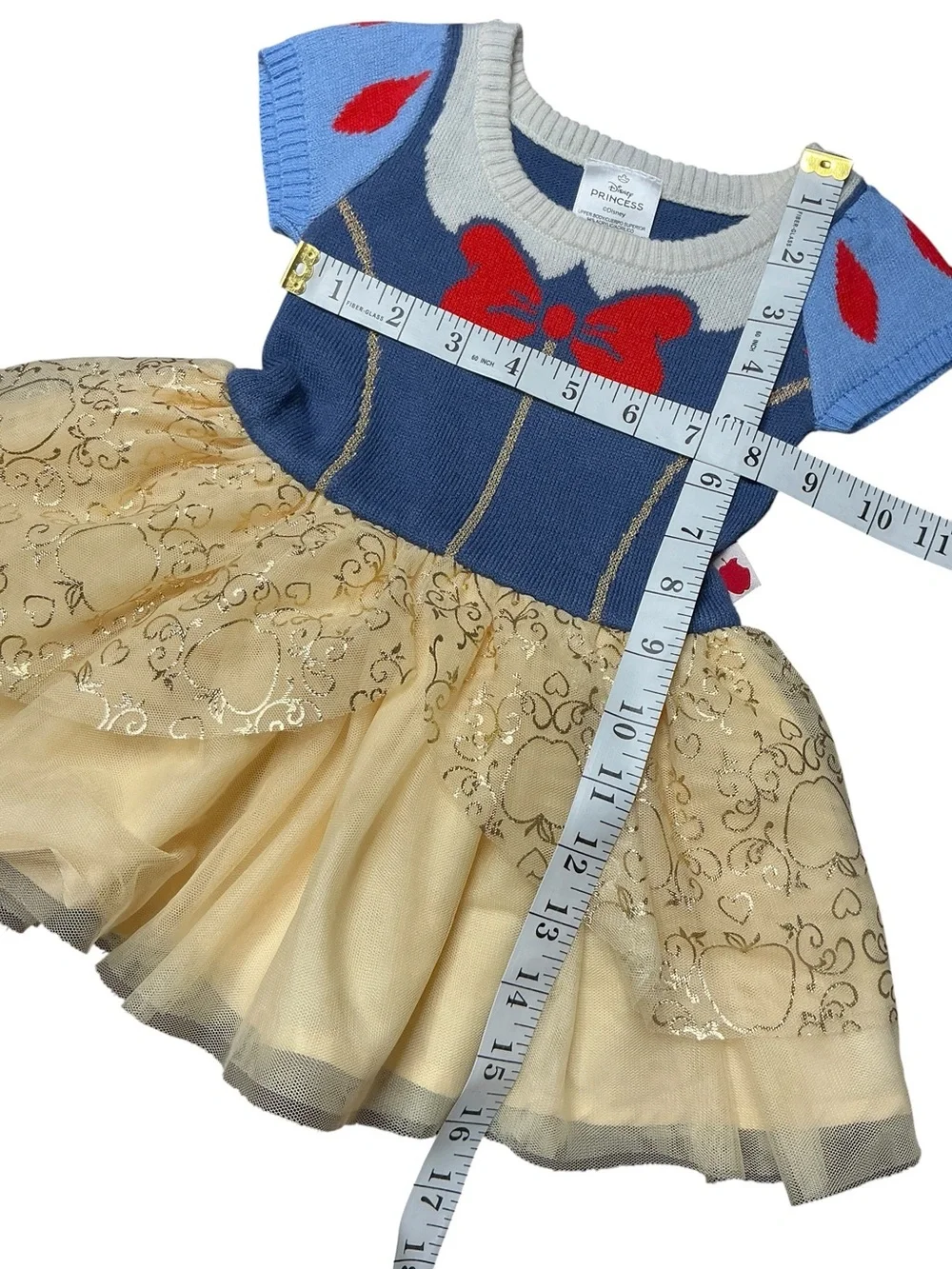 Disney Girls Snow White Dress Sweater Knit Bodice Tulle Skirt